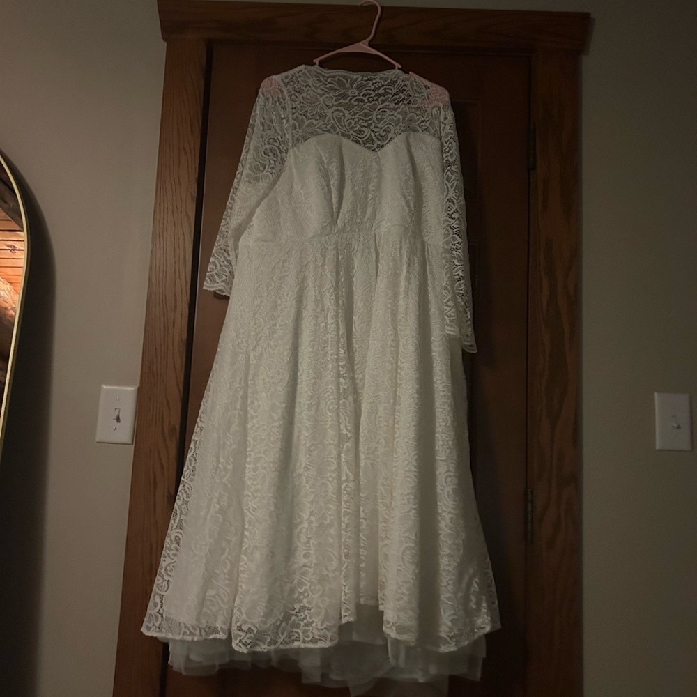 Torrid NWT ivory lace tea length dress